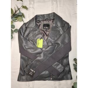 Sam Edelman Faux Leather Moto Jacket in Moonlight Grey